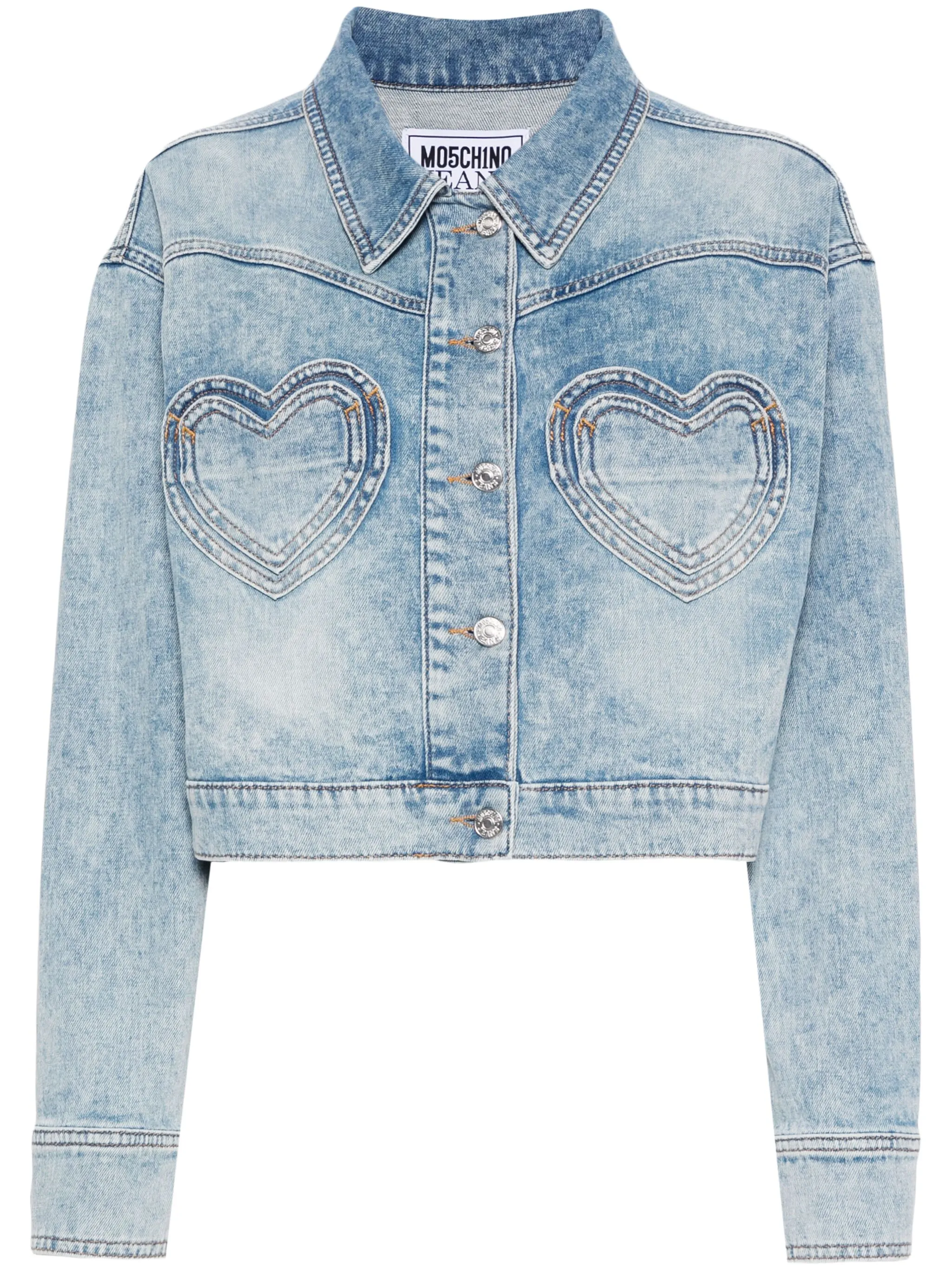 

Укороченная джинсовая куртка с карманами Moschino Jeans, синий