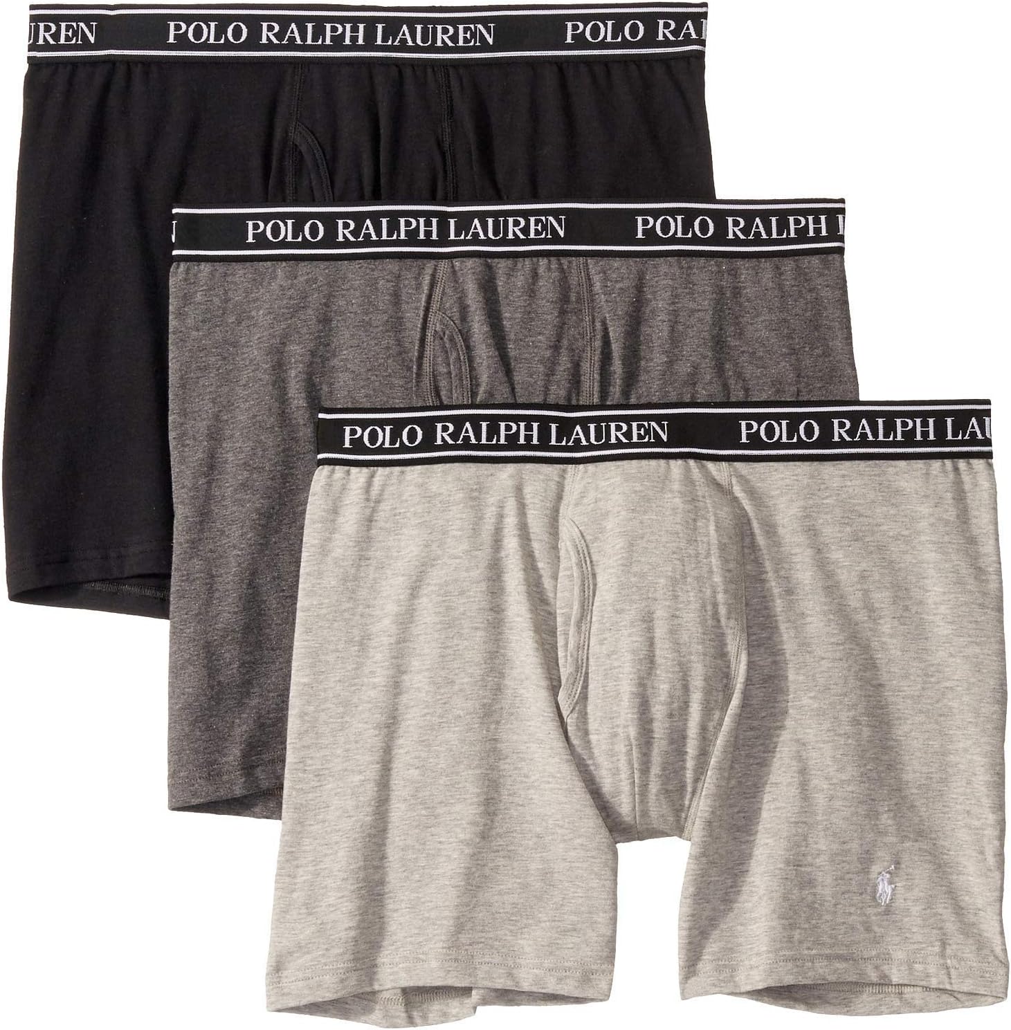 

Мужские боксеры-трусы POLO RALPH LAUREN Classic Fit из дышащей сетки, 3 шт., Andover Heather/Charcoal Heather/Polo Black