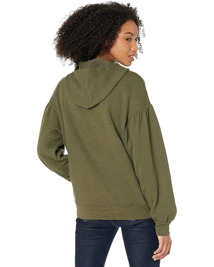 

Толстовка Madewell Pleat-Sleeve Shrunken Hoodie Sweatshirt, цвет Heather Elm