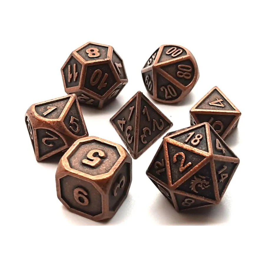 

Поли-набор – древняя бронза (7), Metal Dice - Dwarven Forged