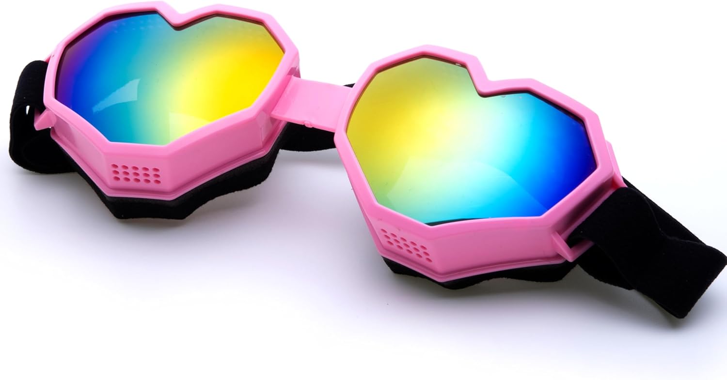

Солнцезащитные очки в форме сердца, большие, яркие, с защитой от УФ-излучения, горнолыжные очки с дизайном «Любовь», стильные и модные очки для женщин и мужчин ICARA, Blush Pink