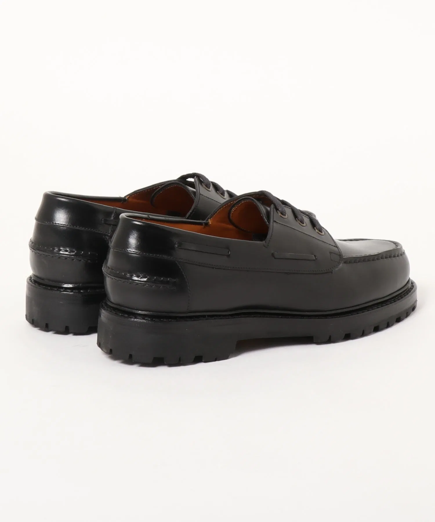 Мужские кожаные мокасины Jalan Sriwijaya BOAT SHOES чёрные — фото 3