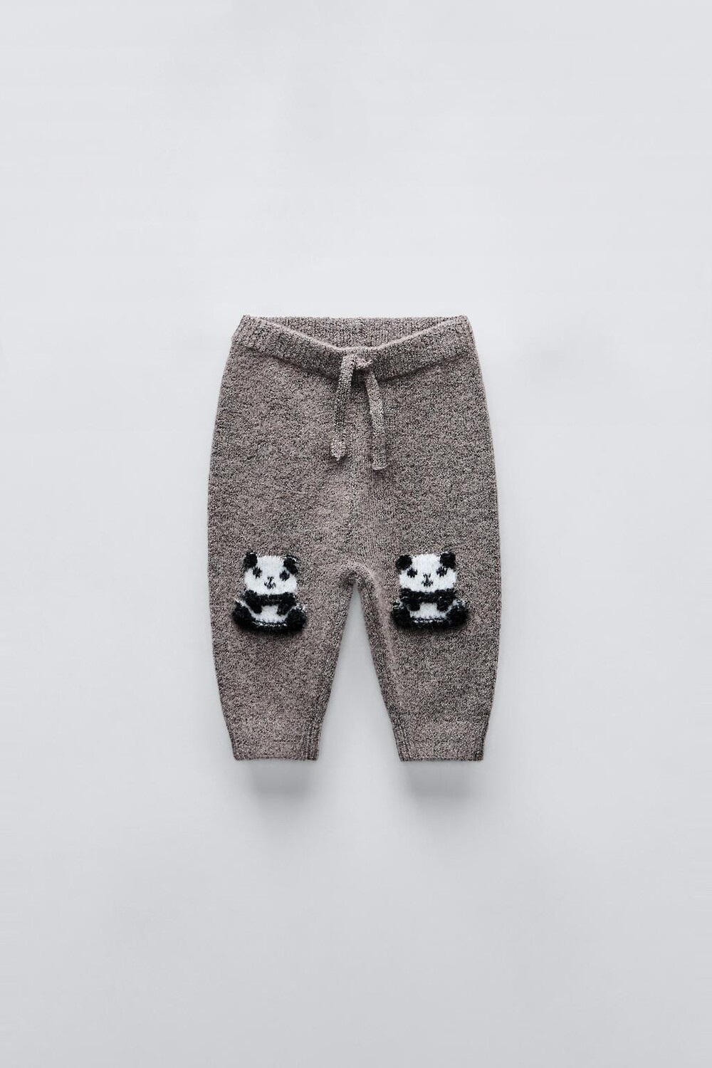 

Трикотажные джоггеры panda ZARA, коричневый мергель