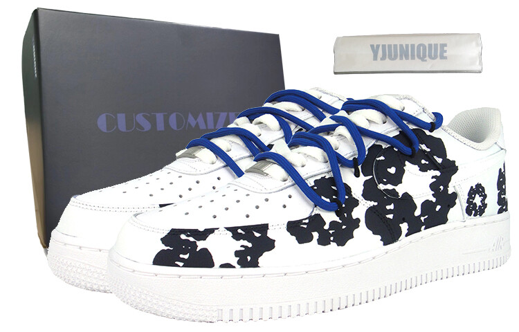 

Кроссовки Nike Air Force 1 Skateboarding Shoes Women's Low-top White, темно-синий
