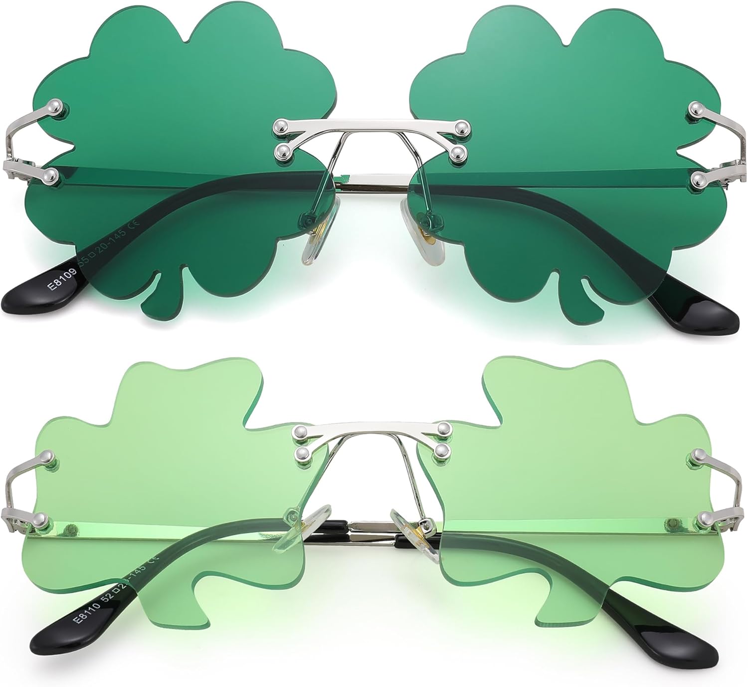 

Аксессуары ко Дню Святого Патрика: солнцезащитные очки с клевером, ирландским клевером, четырехлистным узором и зелеными линзами, карнавальные очки GLARDEFE, Light Green + Light Green