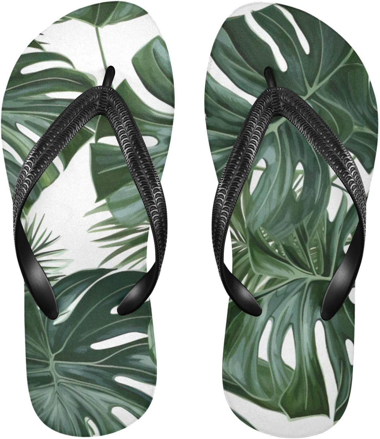 

Шлепанцы с рисунком пальм, пляжные летние повседневные сандалии для женщин и мужчин, тапочки для душа, размер XS Kfbe, Leaves