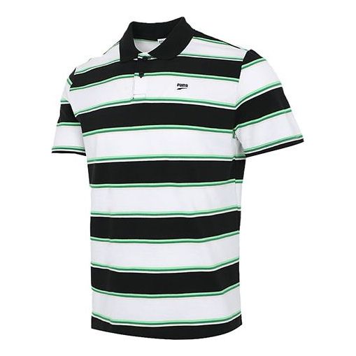 

Футболка downtown stripe polo tee shirt 'white' Puma, белый