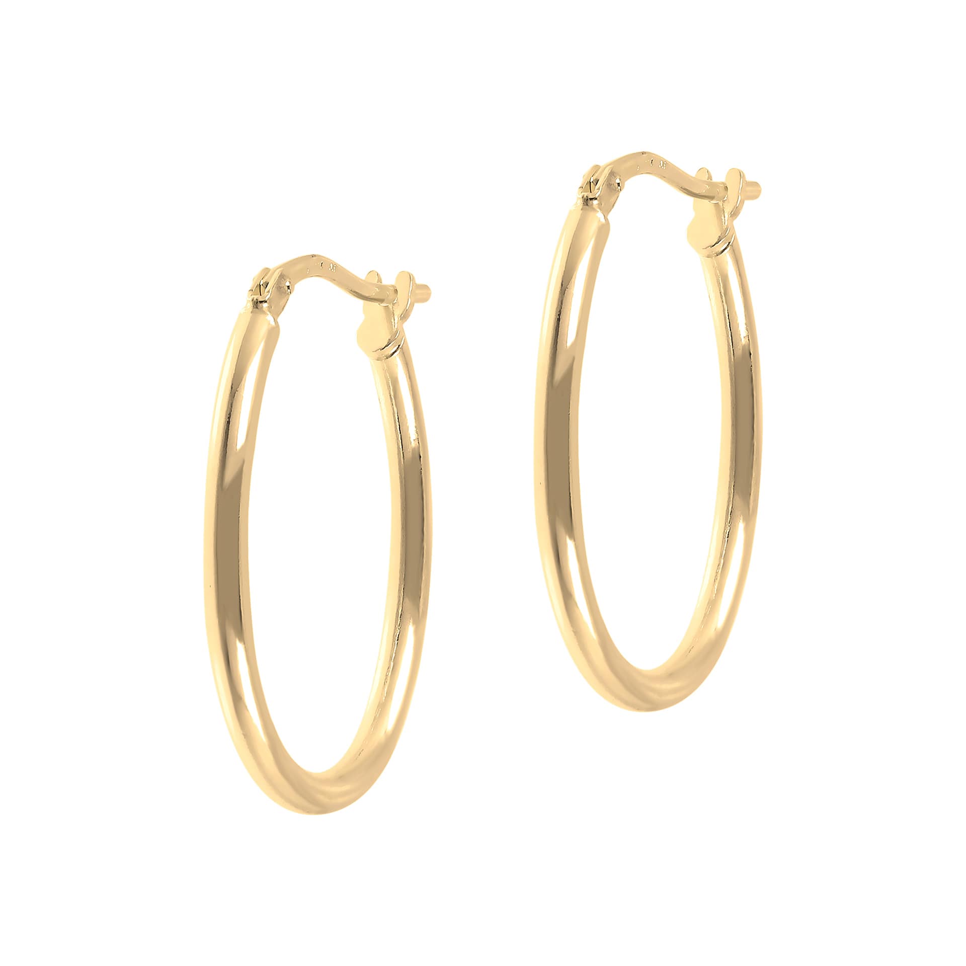 

Autentica - полированные овальные серьги-кольца диаметром 1 дюйм Autentica, желтый