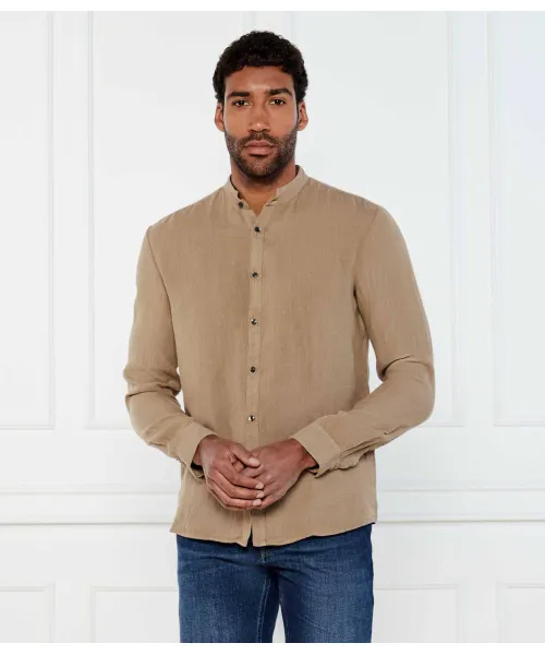 

Льняная рубашка Elvory Slim fit Hugo, коричневый