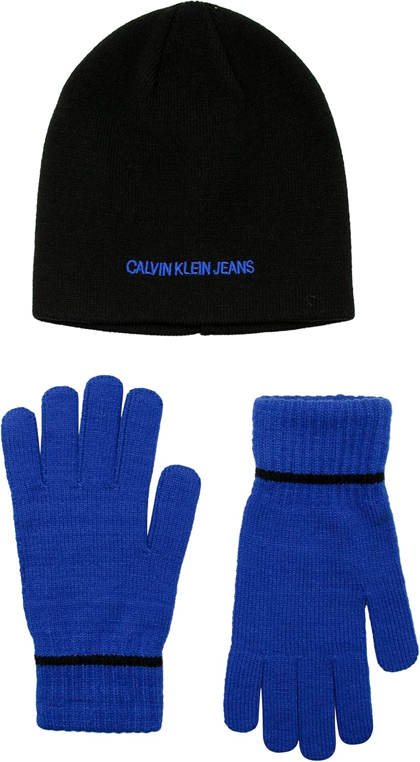 

Комплект шапки и перчаток Calvin Klein для мальчиков с вышивкой Ck, цвет "кислотный лайм", Surf The Web