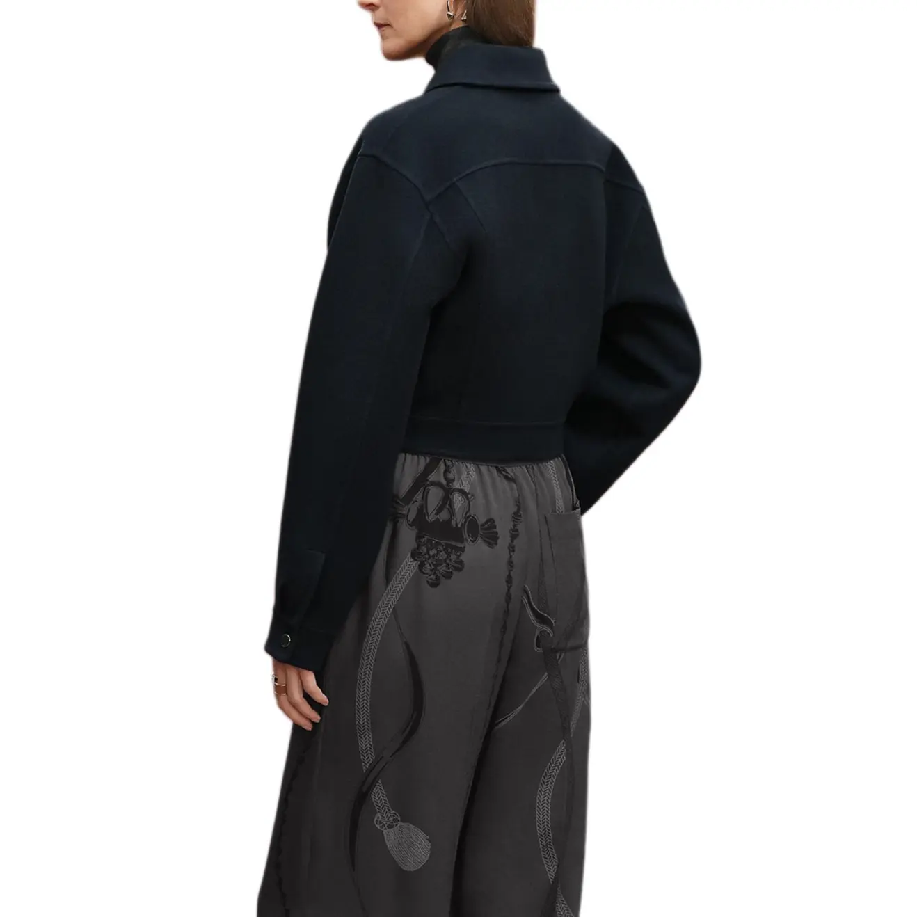 HERMES Куртка FW25 женская сине-черная, Blue Black — фото 4