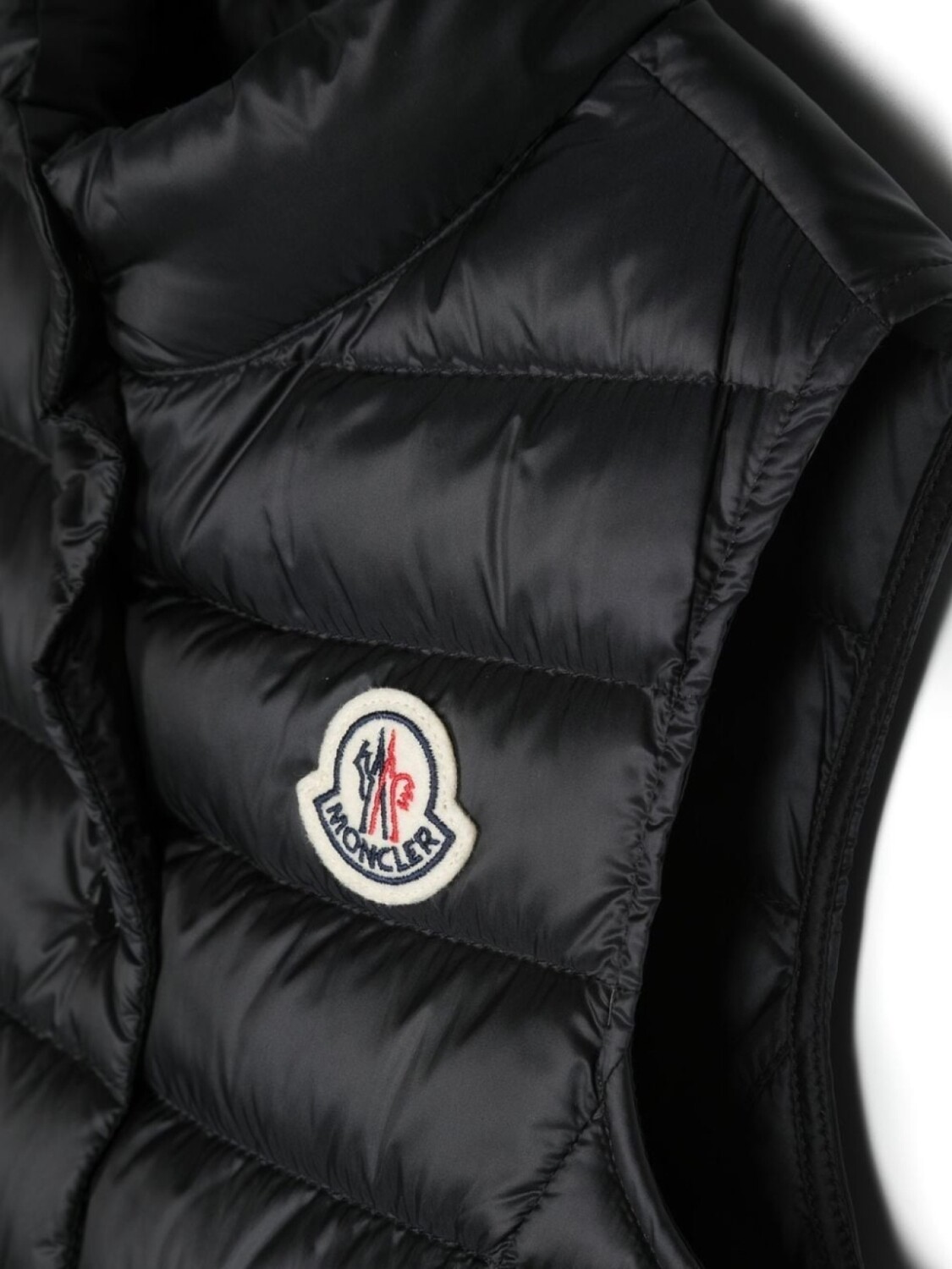 Moncler Enfant дутый жилет с нашивкой-логотипом, черный — фото 3