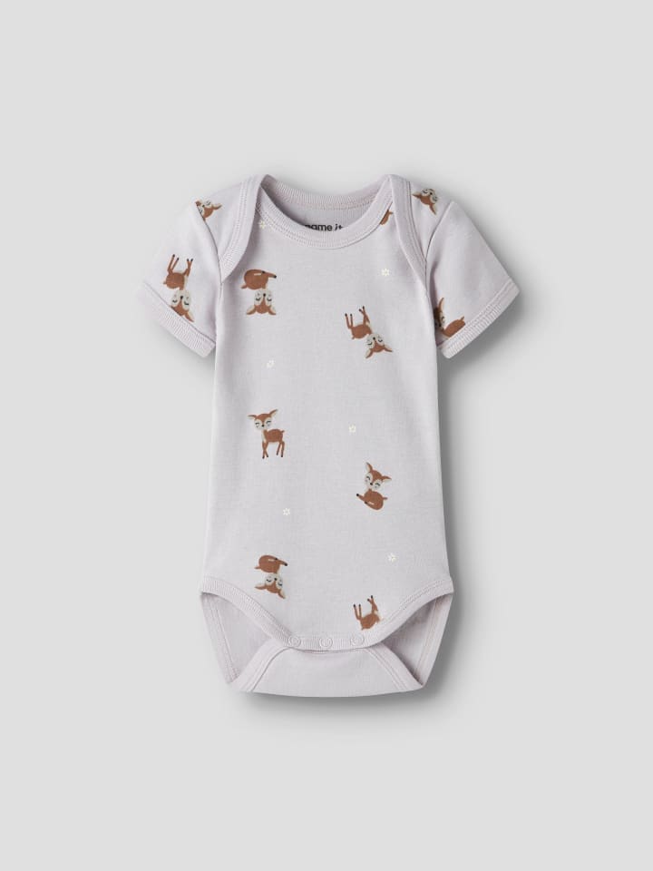 Name it Набор из 3 боди с короткими рукавами NBFBODY LILAC MARBLE DEER в цвете «сиреневый мрамор» — фото 2