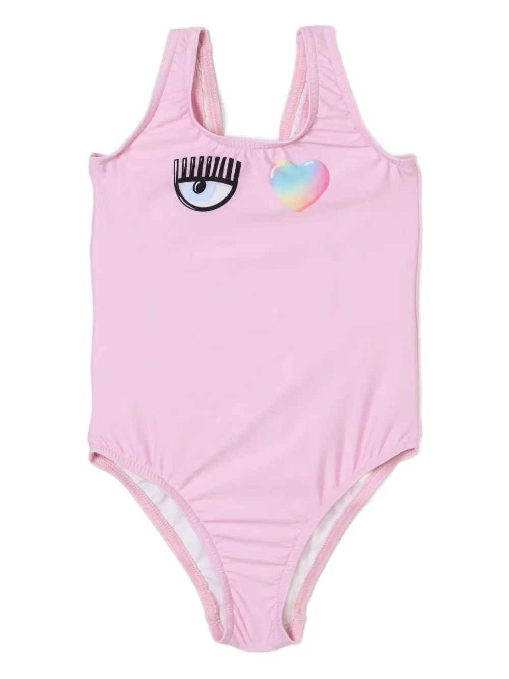 

Купальник с принтом «глаза и сердца» Chiara Ferragni Kids, розовый