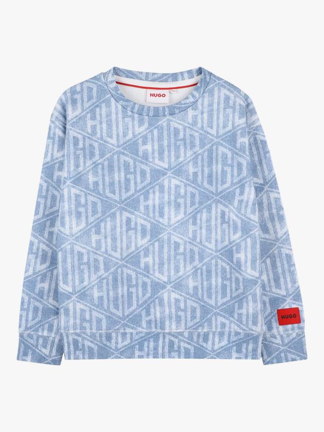 

Детский худи HUGO с гео-принтом и монограммой HUGO BOSS, Blue