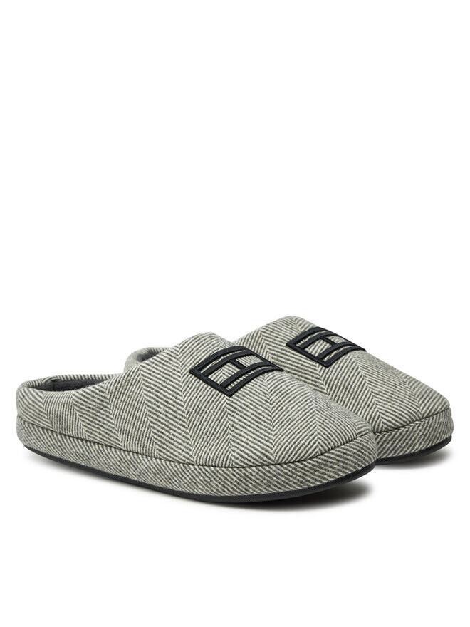 Домашние тапочки Tommy Hilfiger Flag Herringbone House Shoe FM0FM05304 Gris, серый — фото 2
