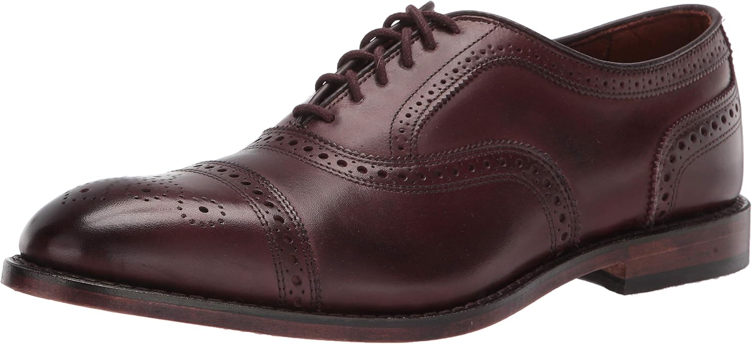Мужские туфли Allen Edmonds Strand с перфорацией и носком-кепкой, темно-коричневые