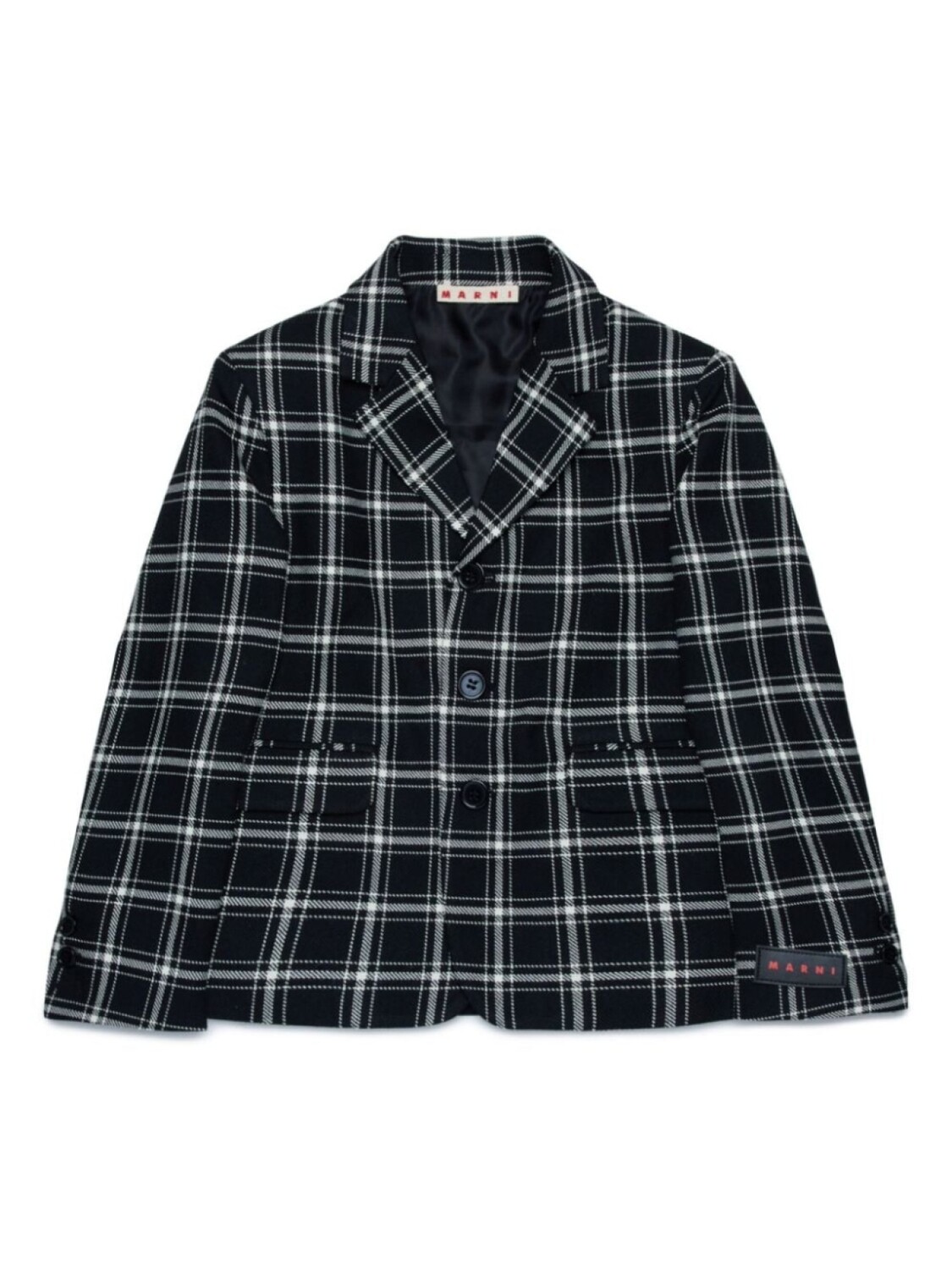 

Marni Kids однобортный пиджак в клетку, черный