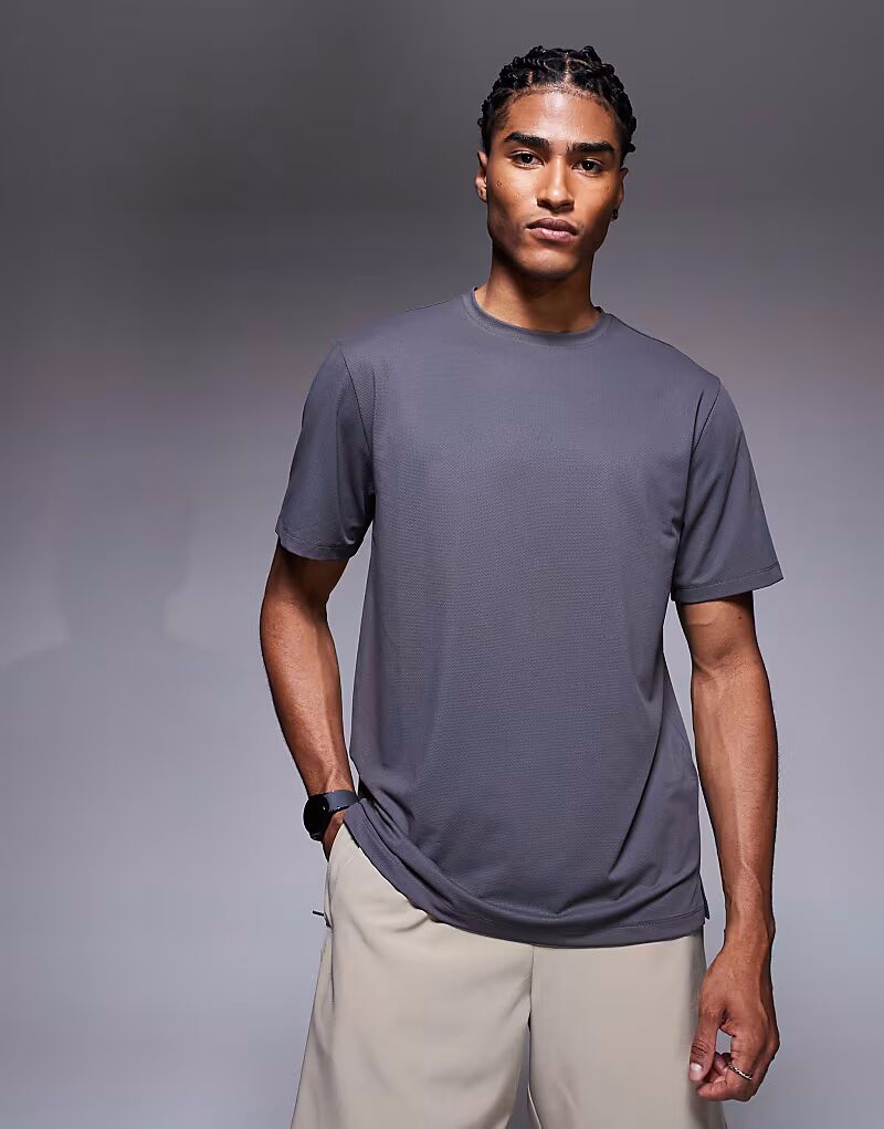 

Быстросохнущая сетчатая тренировочная футболка графитового цвета 4505