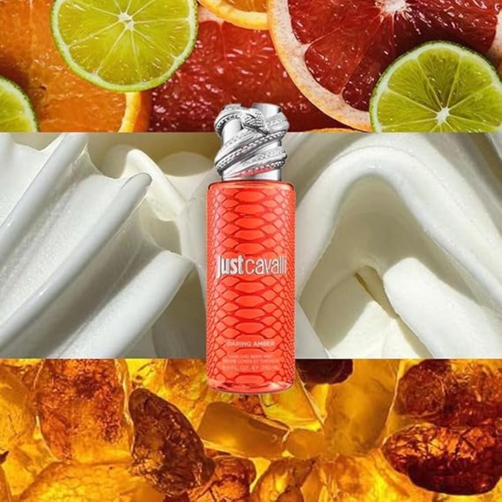 Спрей для волос и тела Just Cavalli - Daring Amber от Roberto Cavalli для женщин - 240 мл, прозрачный — фото 2