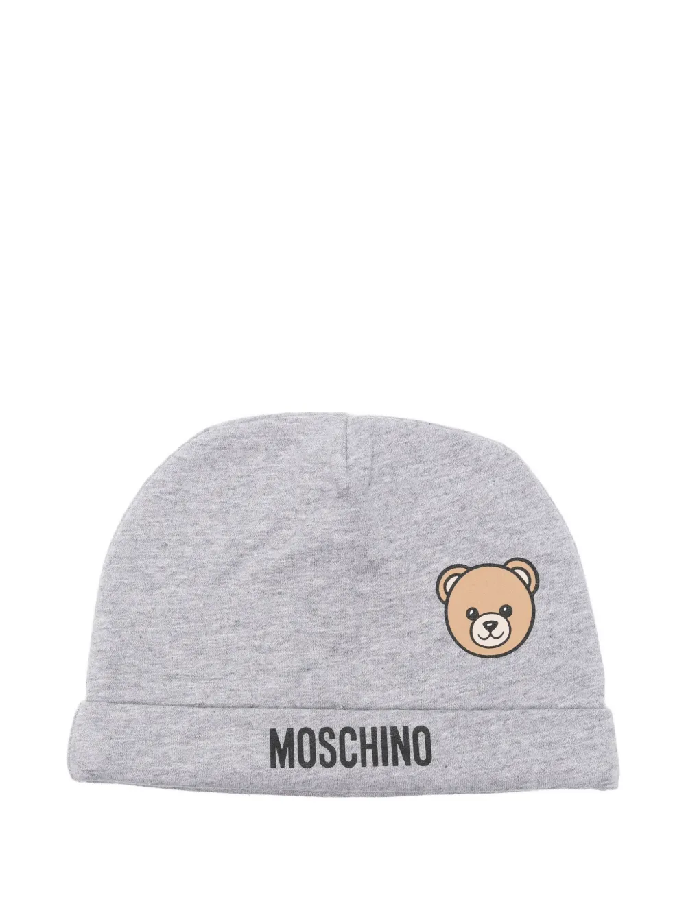 

Шапка бини с логотипом Teddy Moschino Kids, серый