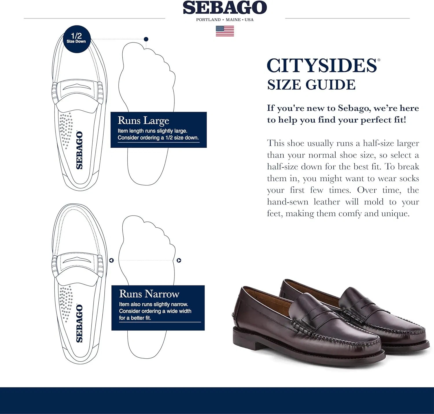 Лоферы Sebago Classic Dan, коричнево-бордовый — фото 3
