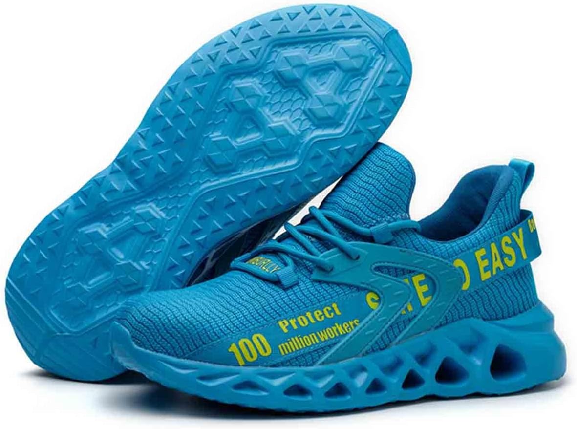 

Защитные туфли для мужчин и женщин, стойкие к раздавливанию и проколам, страховые туфли, противоскользящая обувь с стальным носком, дышащие легкие кроссовки для приключений (черные, 8.5) Hancha