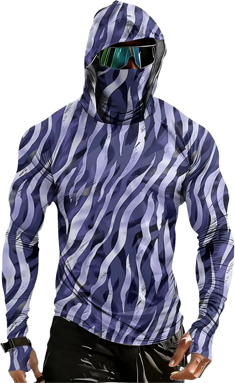 Мужская худи с защитой UPF 50+ с маской, Generic, 04-dark Gray