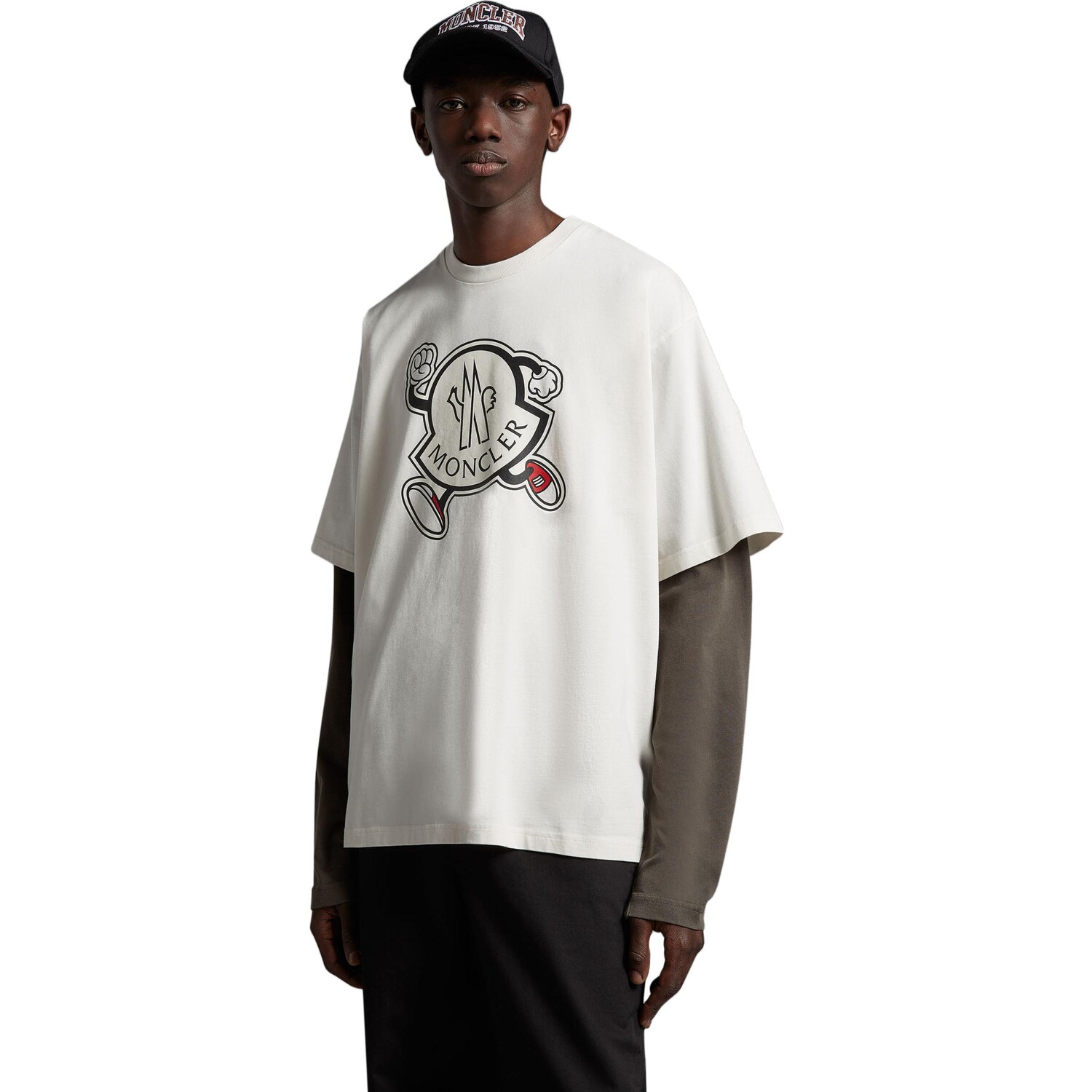 Футболка мужская Off White Moncler, кремовый — фото 3