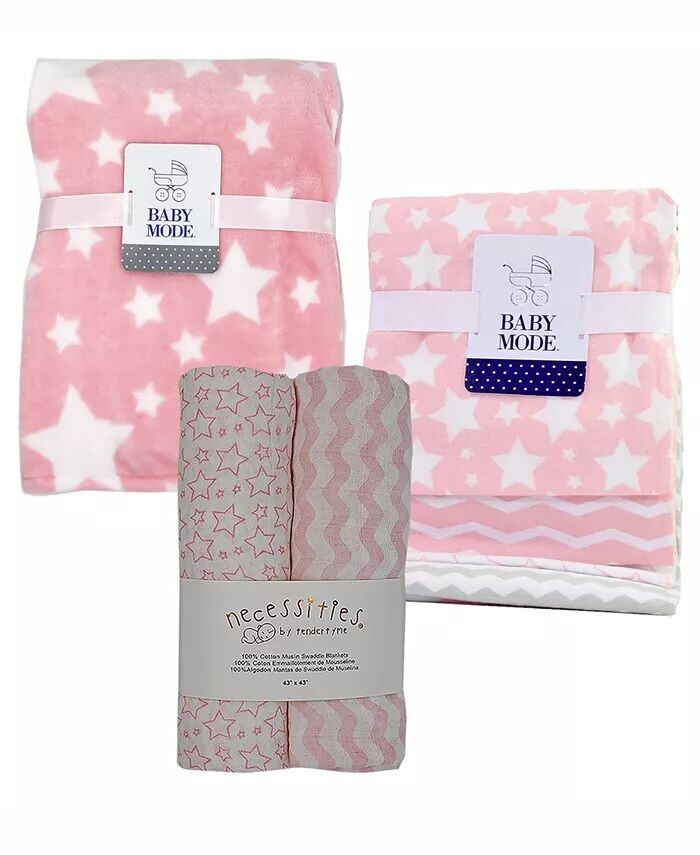 

Коллекция детских одеял Baby Girls Stars, набор из 7 предметов Tendertyme, розовый
