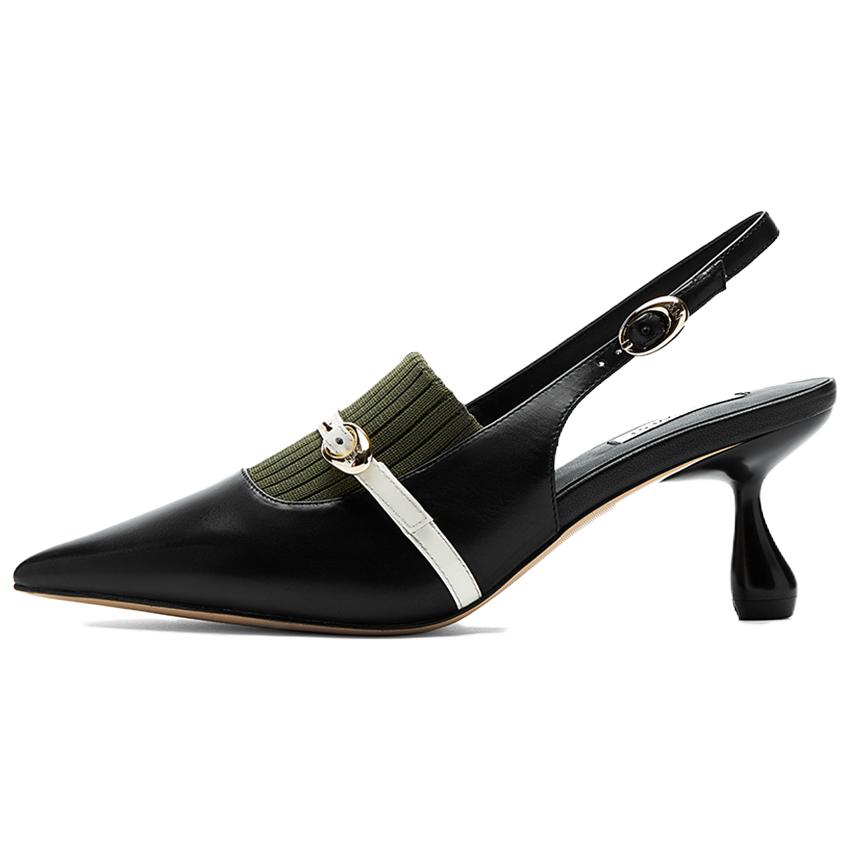 Туфли на высоком каблуке 6,5 см, женские NINE WEST, Black/Army Green