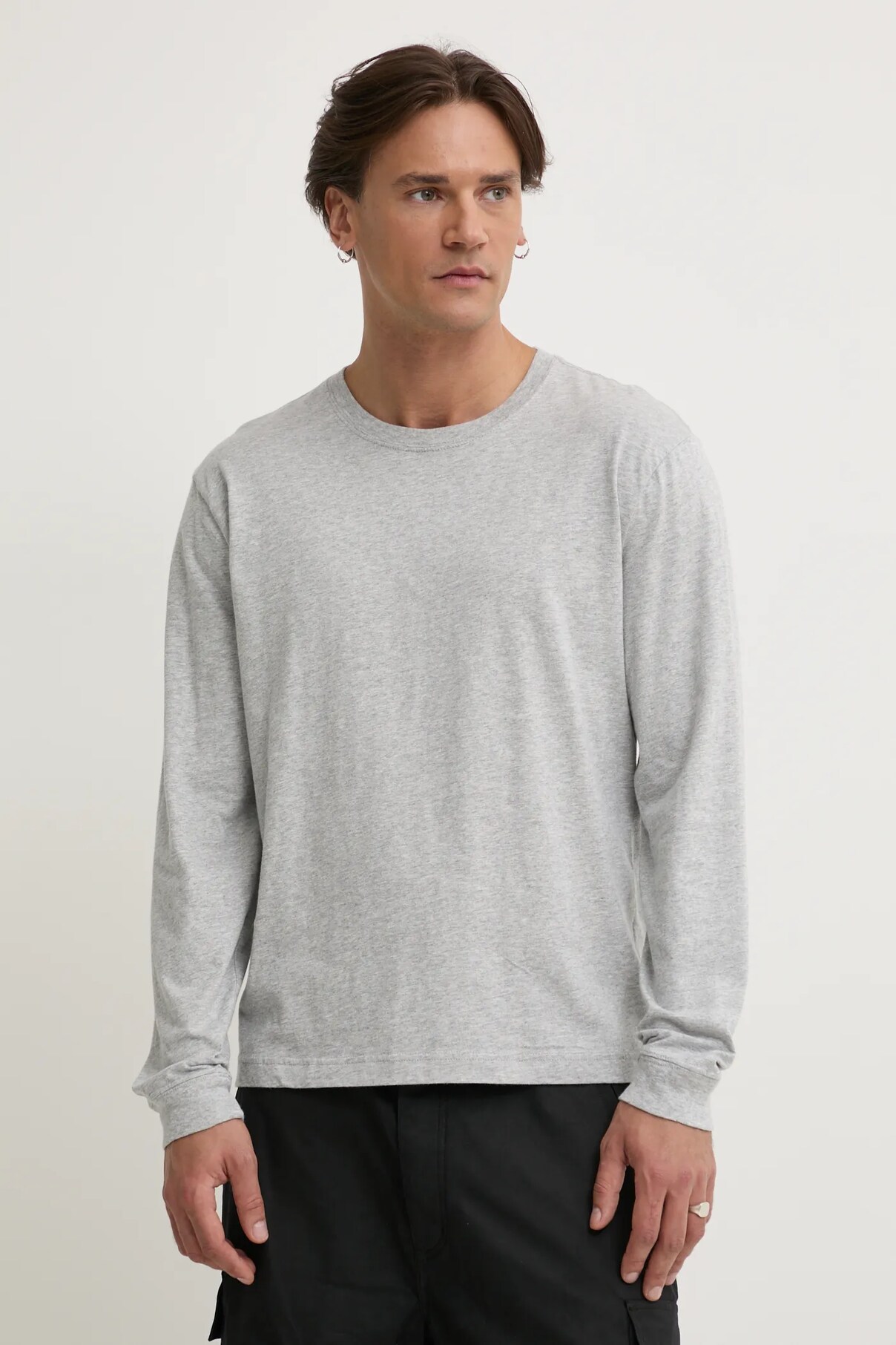 

Хлопковая кофта с длинным рукавом Hollister Co., серый