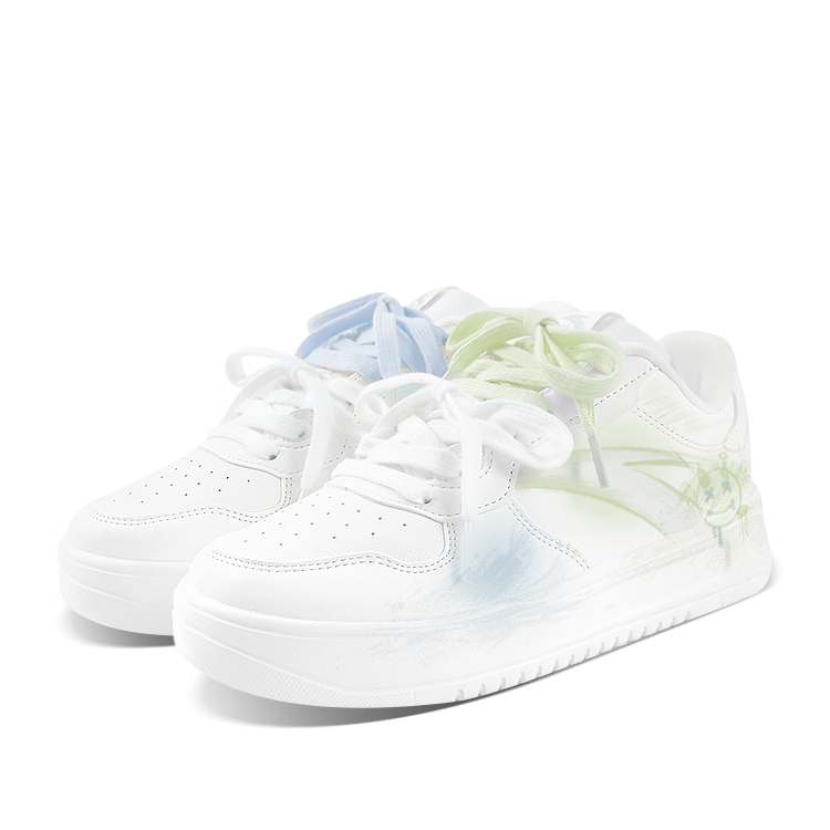 

Расслабленные нескользящие амортизирующие низкие скейтерские кроссовки unisex ANTA, зеленый синий Mismatched