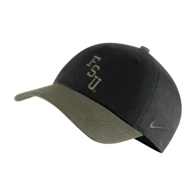 

Бейсболка Nike Florida State Heritage86 College Hat, цвет Black/Medium Olive