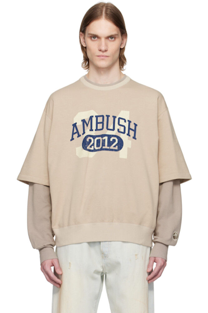 

Бежевый многослойный свитшот AMBUSH