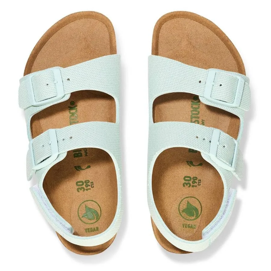 Веганские детские сандалии Birkenstock Milano из зеленого канваса Surf, зеленый — фото 3