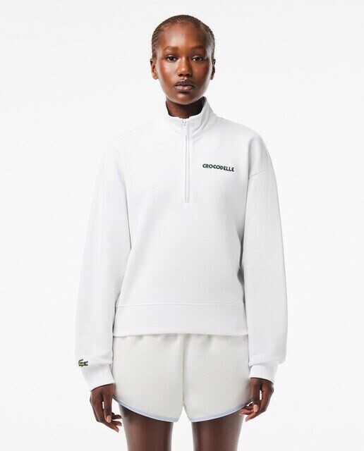 

Плюшевая толстовка на молнии с принтом Lacoste, белый
