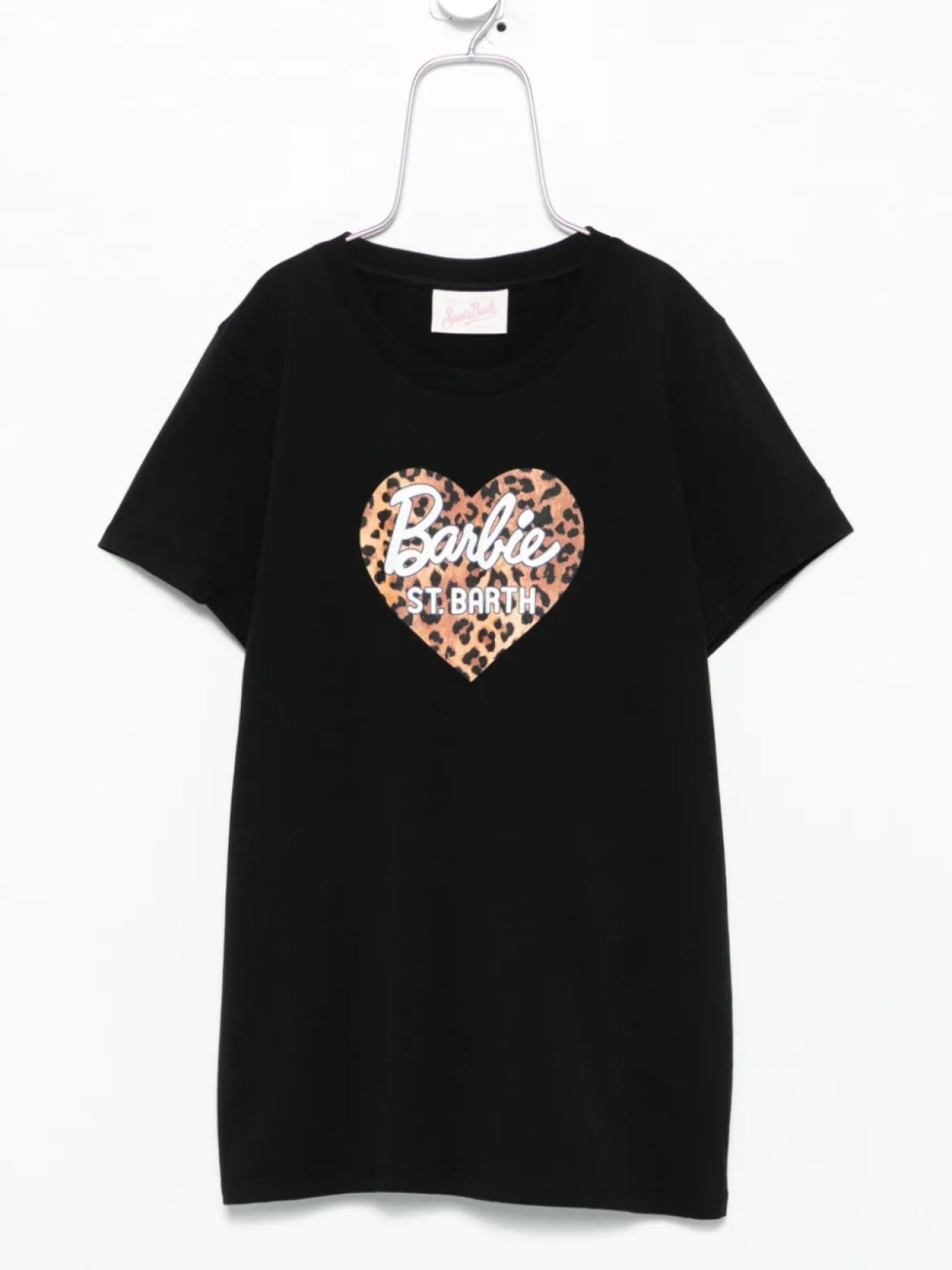 

Футболка MC2 Saint Barth Kids с леопардовым принтом и сердцем, черный