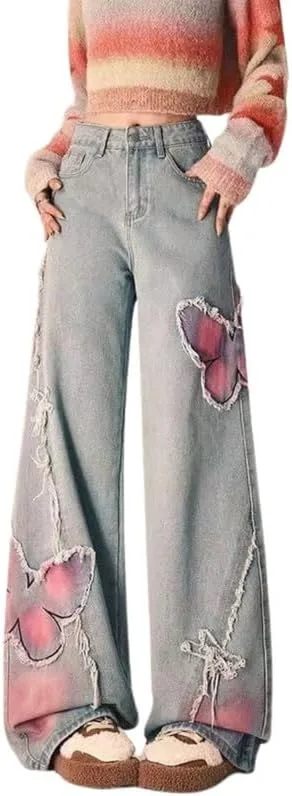 

Jupkem милые низкие джинсы Y2k с готическим звездным принтом