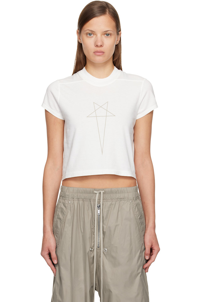 

Rick Owens Drkshdw Укороченная футболка Off-White Concordians размера S