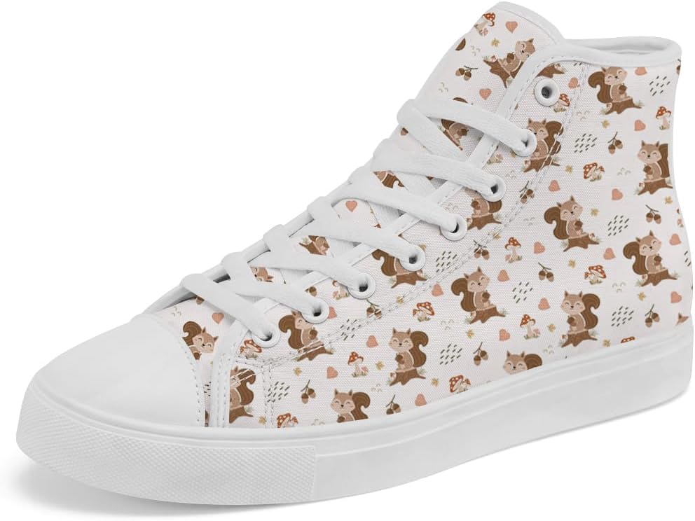 

Кеды Chebing Squirrel высокие на шнуровке из канвы, повседневная обувь для мужчин и женщин, белый