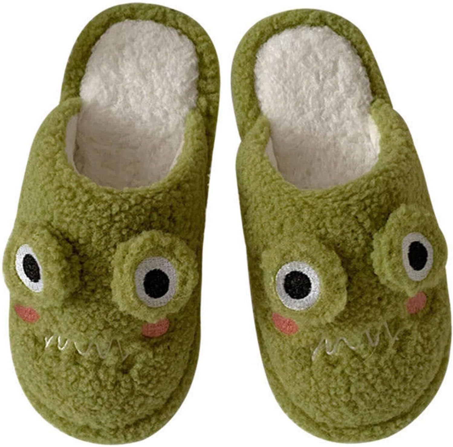 

Тапочки Zureto Frog для женщин, милые плюшевые мягкие домашние шлепанцы для дома и улицы, зеленый