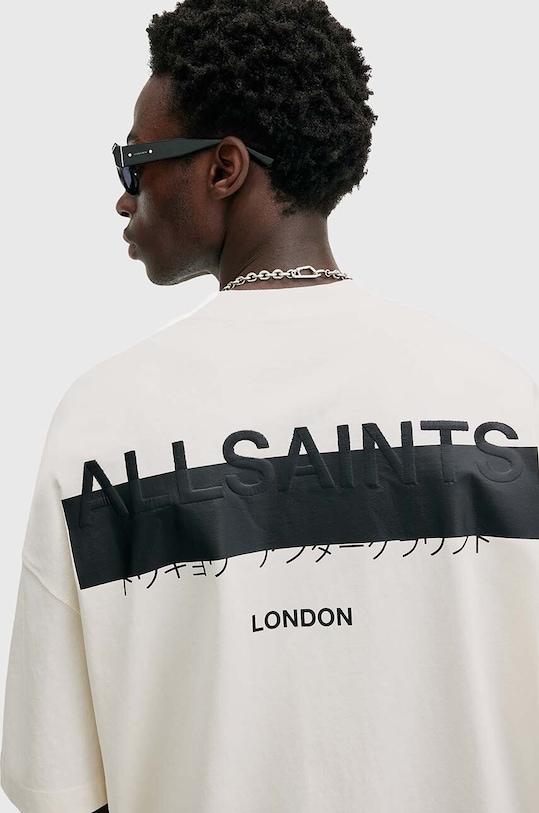 Футболка AllSaints Redact Oversized Embroidered Logo, белый — фото 3