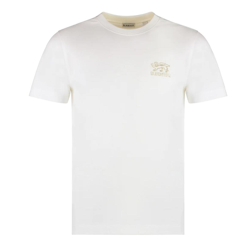 

Футболка с вышитым логотипом Burberry, слоновая кость, Бежевый, Футболка с вышитым логотипом Burberry, слоновая кость