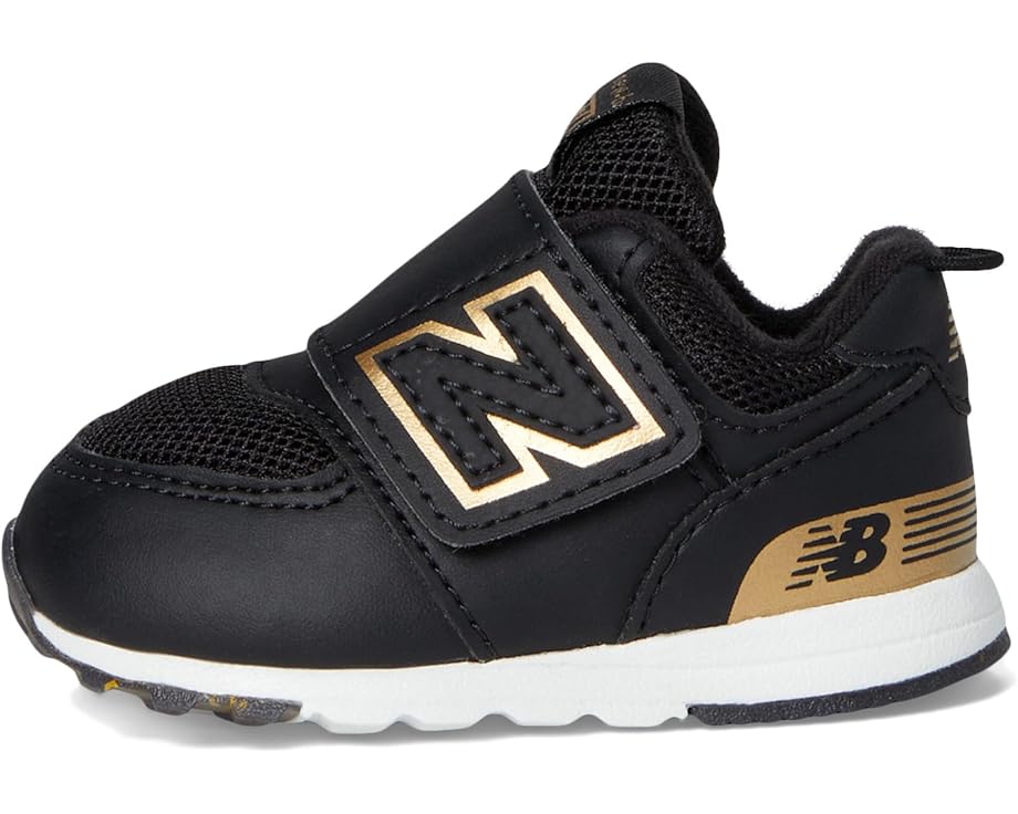 Кроссовки New Balance Kids 574 New-b Hook & Loop, цвет Black/Gold — фото 4