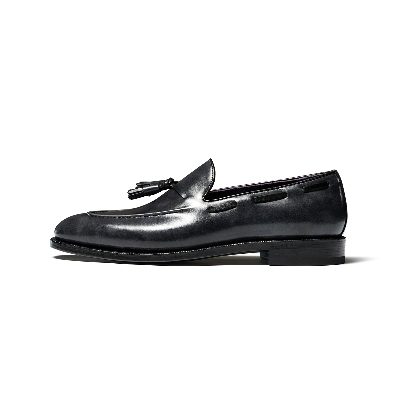 

Футболка с бахромой на кожаных мокасинах Loafers 2.6CM Мужские TRUFFAUT, серый (A351)