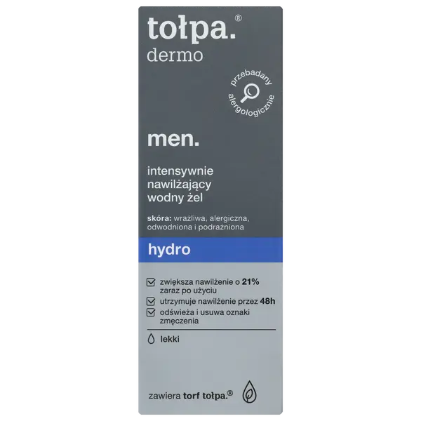 Крем для лица Tołpa — Интенсивно увлажняющий водный гель для лица и глаз, Dermo men hydro, 75 мл — фото 2