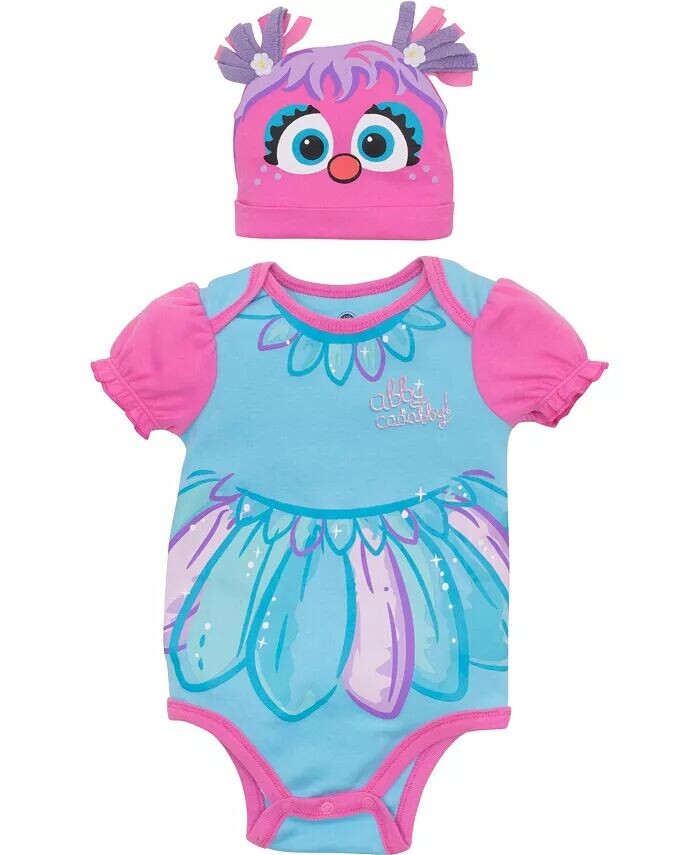 

Костюм Abby Cadabby для девочек, боди с короткими рукавами и шляпа, синий Sesame Street, синий