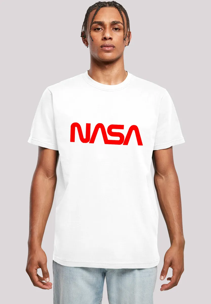 

F4NT4STIC Футболка "NASA Modern Logo White", мужская, премиум-мерч, стандартного кроя, базовая, с принтом, белый