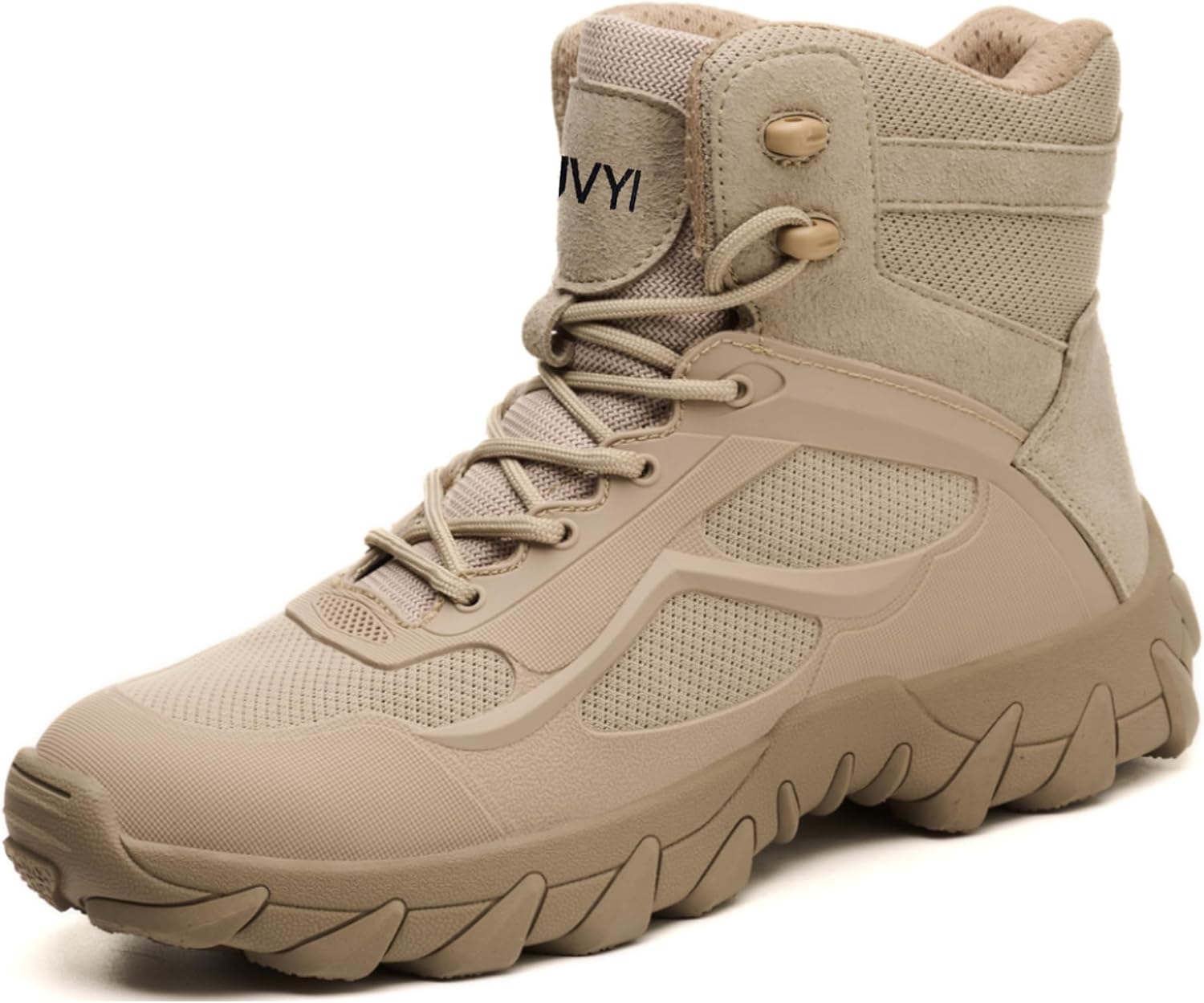 

Ботинки с стальным носком AUVYI для мужчин - удобные, дышащие защитные туфли с широким носком, противоскользящая промышленная и строительная обувь, бежевый